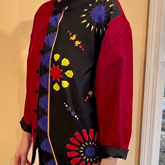 Chico's silk, button down top/jacket - Picture 2 of 6